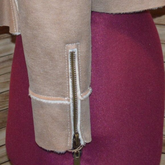 Guess Los Angeles XS Brown Cascade Front Short Jacket Faux Suede - Picture 3 of 7